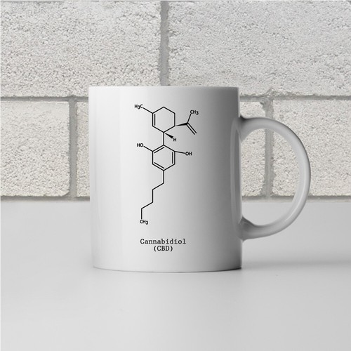 Cbd molecule mug - molecule, cannabis