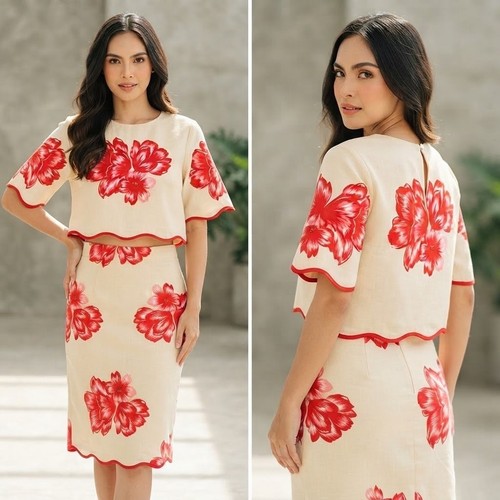 Adelyn rae red floral linen - adelyn,