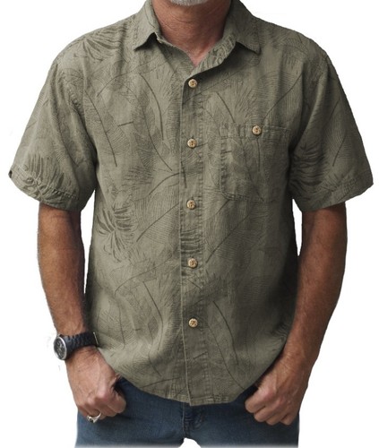 Hemp blend banana leaf print - blend,